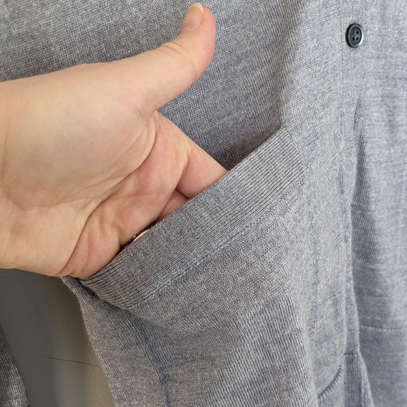 100% merino wool grey Banana Republic XSP cardigan - Picture 6 of 8